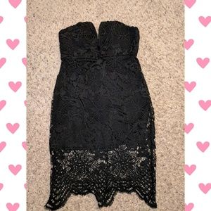 Strapless lace dress